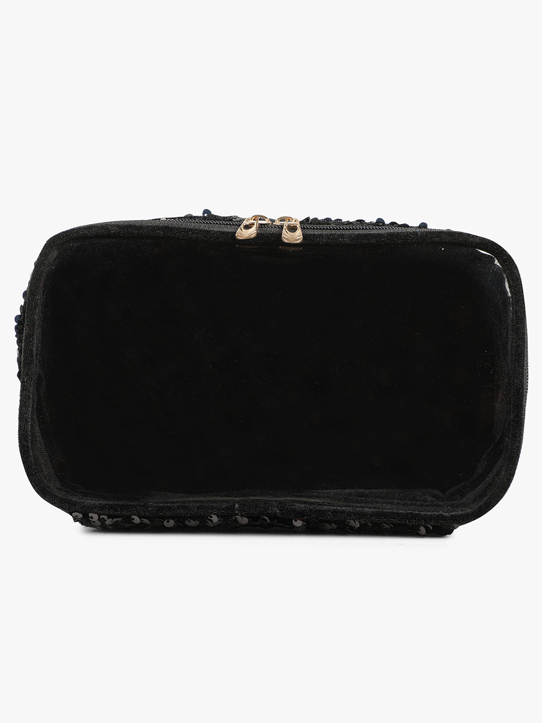 A black Vdesi accessory organiser with studs on it, perfect for organizing bangles or as a glamorous make up pouch.