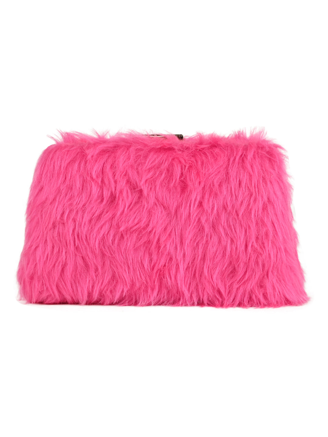 Pink fur clutch