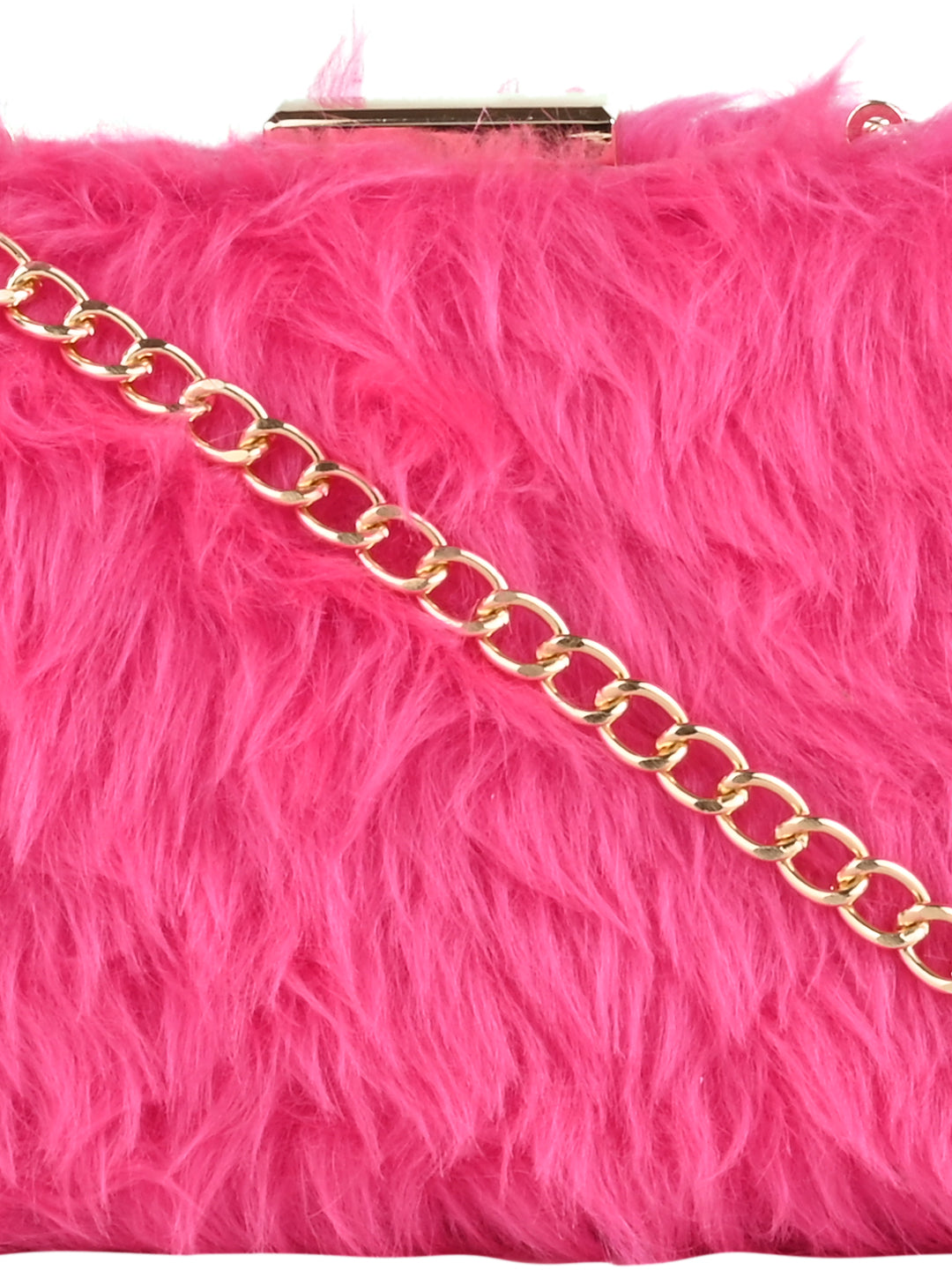 Pink fur clutch