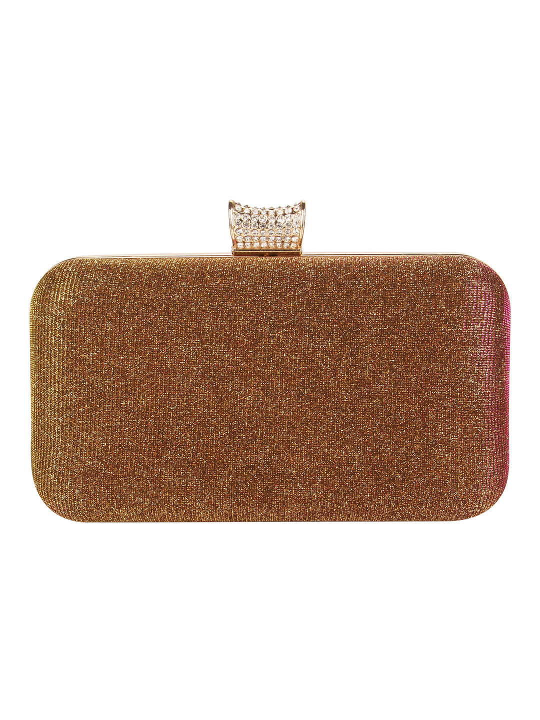 Vdesi India's gold clutch is perfect for a formal event. 