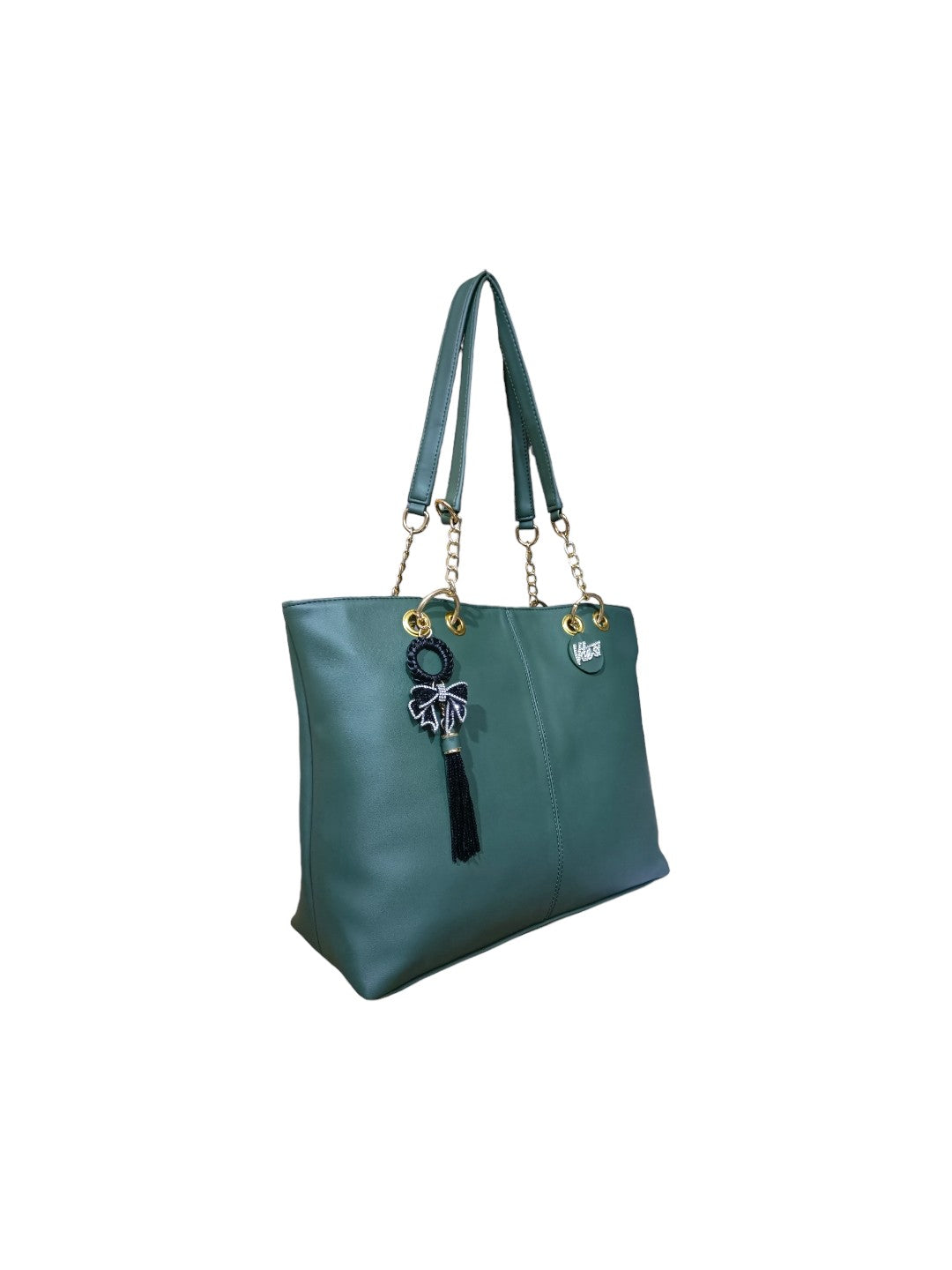 A Vdesi tote bag with bow & tassel. 