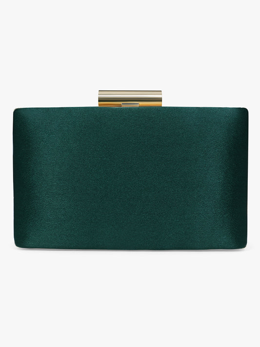 Satin green clutch